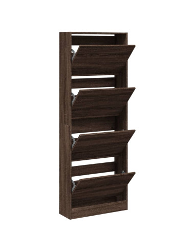Scarpiera Rovere Marrone 60x21x163,5 cm in Legno Multistrato