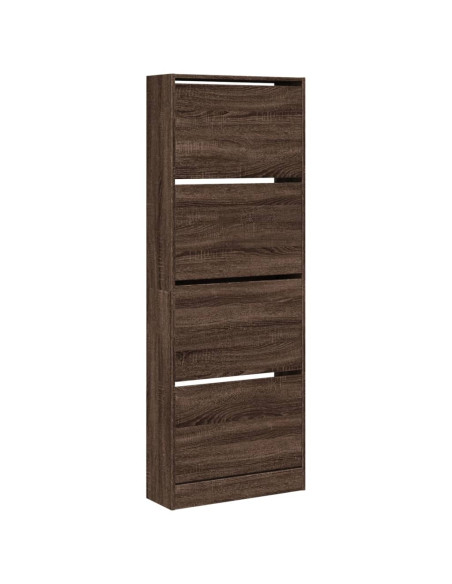 Scarpiera Rovere Marrone 60x21x163,5 cm in Legno Multistrato