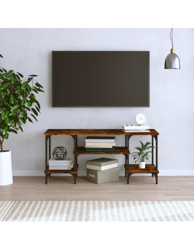Mobile Porta TV Rovere Fumo 102x35x45,5 cm in Legno Multistrato