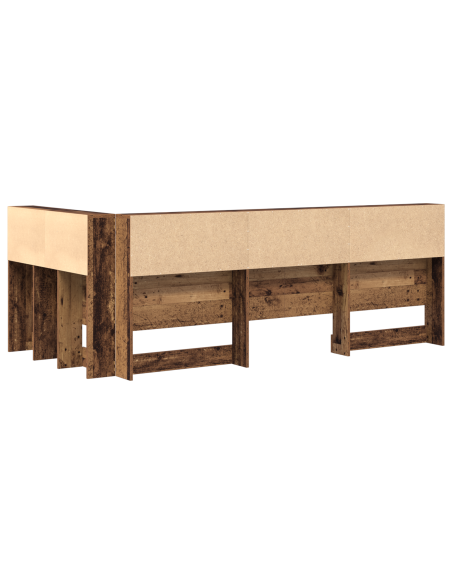 Testata contenitore con lo scaffale con testiera con archiviazione Legno vecchio 90 cm