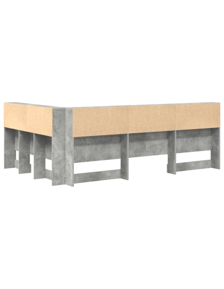 Testata contenitore Grigio cemento 120 cm Legno multistrato