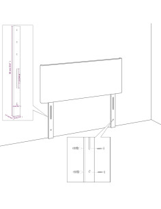 Testiera ad Orecchio Crema 93x23x78/88 cm in Similpelle