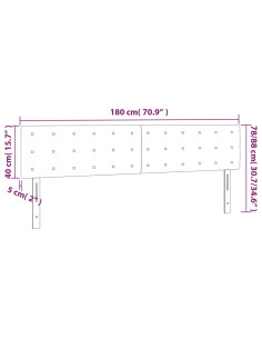 Testiera Crema a LED 180x5x78/88 cm in Similpelle