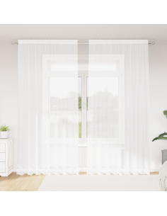 Tenda in Pizzo con tende Bianco 280 x 200 cm Poliestere