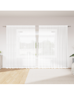 Tenda in Pizzo con tende Floreale Bianco 245x300cm Poliestere