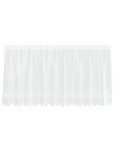 Tenda in Pizzo con tende Floreale Bianco 80 x 300 cm Poliestere