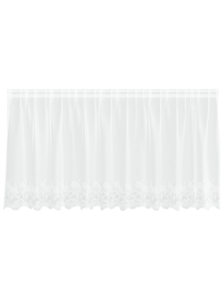 Tenda in Pizzo con tende Floreale Bianco 300 x 100 cm Poliestere