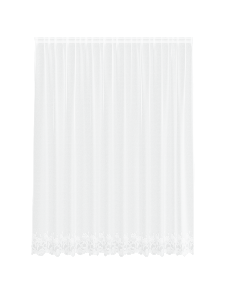 Tenda in Pizzo con tende Floreale Bianco 300 x 245 cm Poliestere