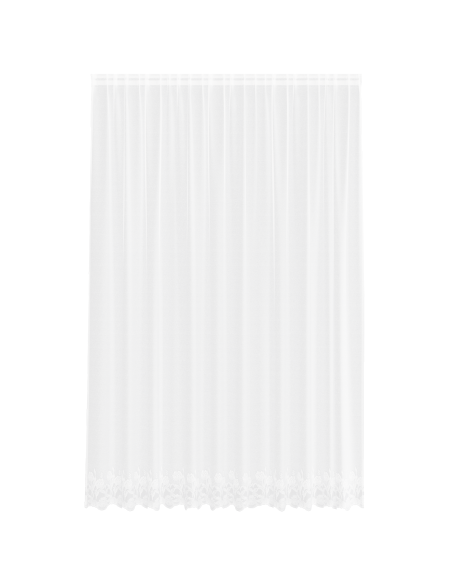 Tenda in Pizzo con tende Floreale Bianco 300 x 280 cm Poliestere