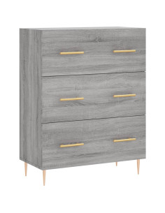 Credenza Grigio Sonoma 69,5x34x180 cm in Legno Multistrato 2