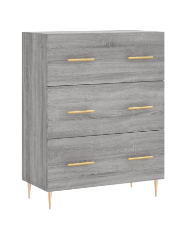 Credenza Grigio Sonoma 69,5x34x180 cm in Legno Multistrato