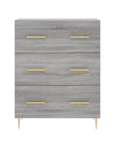 Credenza Grigio Sonoma 69,5x34x180 cm in Legno Multistrato