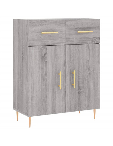Credenza Grigio Sonoma 69,5x34x180 cm in Legno Multistrato