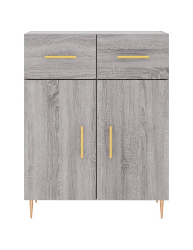 Credenza Grigio Sonoma 69,5x34x180 cm in Legno Multistrato