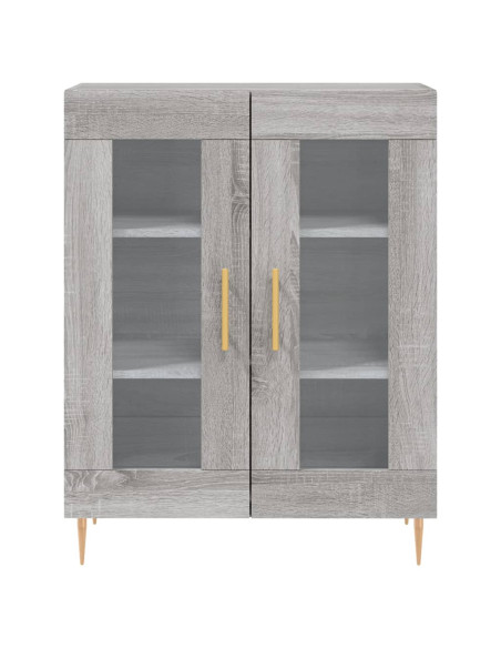Credenza Grigio Sonoma 69,5x34x180 cm in Legno Multistrato