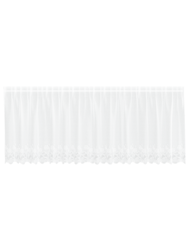 Tenda in Pizzo con tende Floreale Bianco 80 x 400 cm Poliestere