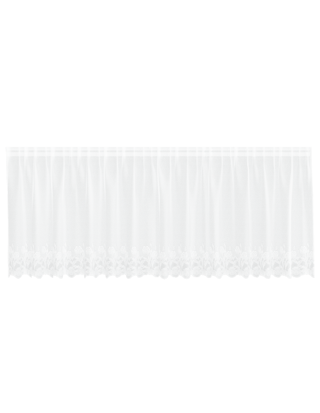Tenda in Pizzo con tende Floreale Bianco 400 x 80 cm Poliestere