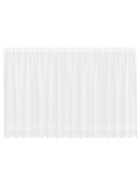Tenda in Pizzo con tende Floreale Bianco 400 x 180 cm Poliestere