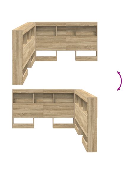 Testata contenitore rovere sonoma 120 cm Legno multistrato