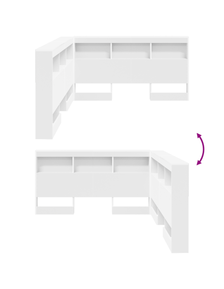 Testata contenitore Bianco 140 cm Legno multistrato