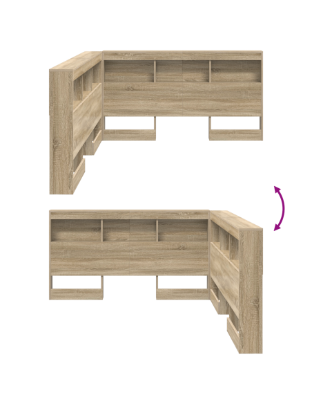 Testata contenitore rovere sonoma 140 cm Legno multistrato