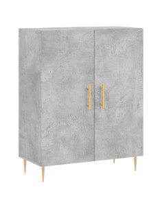 Credenza Grigio Cemento 69,5x34x180 cm in Legno Multistrato 2