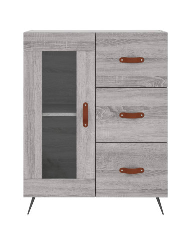 Credenza Grigio Sonoma 69,5x34x180 cm in Legno Multistrato