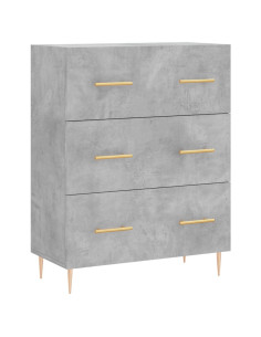 Credenza Grigio Cemento 69,5x34x180 cm in Legno Multistrato 2