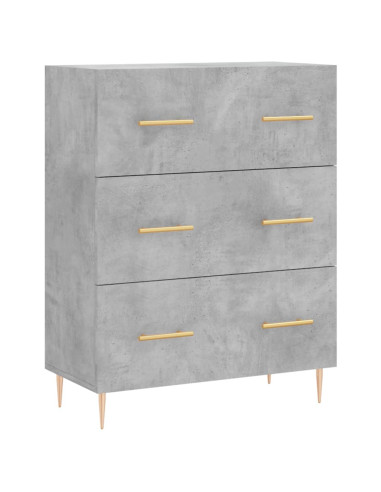 Credenza Grigio Cemento 69,5x34x180 cm in Legno Multistrato
