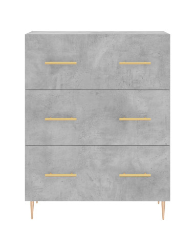 Credenza Grigio Cemento 69,5x34x180 cm in Legno Multistrato