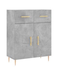 Credenza Grigio Cemento 69,5x34x180 cm in Legno Multistrato 2