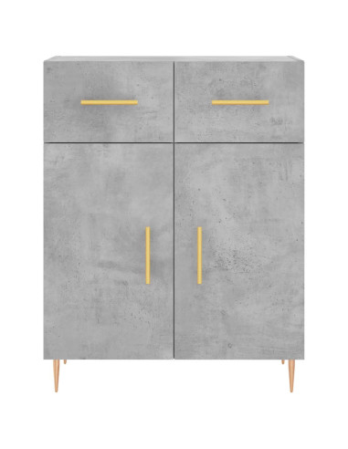 Credenza Grigio Cemento 69,5x34x180 cm in Legno Multistrato