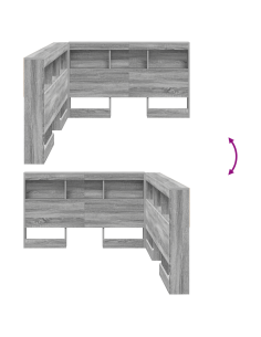 Testata contenitore Grigio Sonoma 120 cm Legno multistrato 2