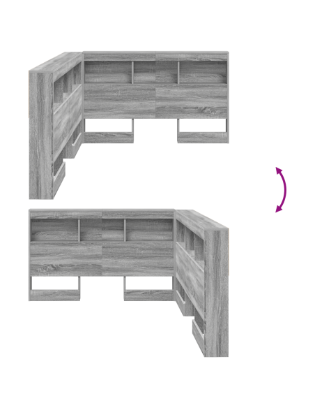 Testata contenitore Grigio sonoma 120 cm Legno multistrato