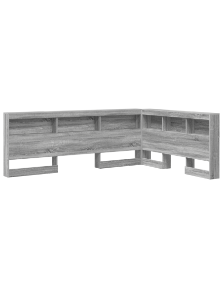 Testata contenitore con lo scaffale con testiera con archiviazione Grigio sonoma 140 cm