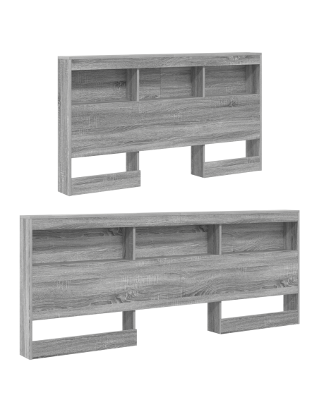 Testata contenitore con lo scaffale con testiera con archiviazione Grigio sonoma 140 cm