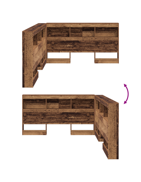 Testata contenitore Legno vecchio 140 cm Legno multistrato