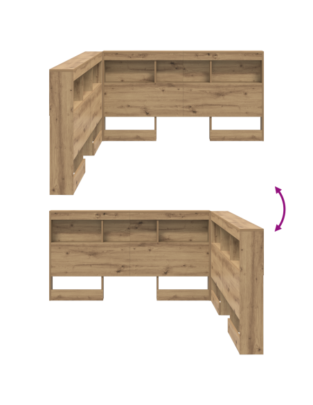 Testata contenitore rovere artigianale 150 cm Legno multistrato