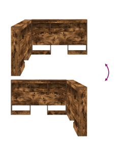 Testata contenitore Rovere fumé 120 cm Legno multistrato 2