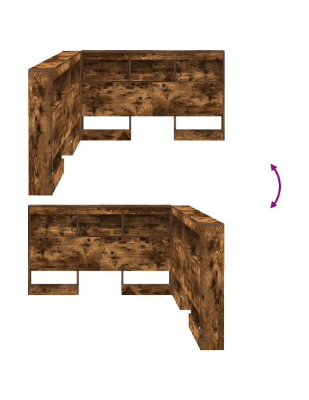 Testata contenitore Rovere fumé 120 cm Legno multistrato