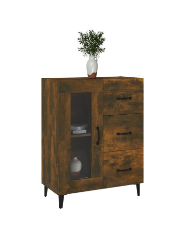 Credenza Rovere Fumo 69,5x34x90 cm in Legno Multistrato