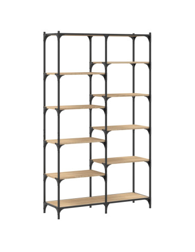 Libreria Rovere Sonoma 100x32x170 cm Legno Multistrato e Ferro