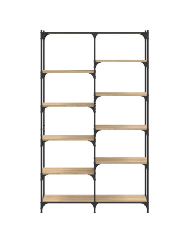 Libreria Rovere Sonoma 100x32x170 cm Legno Multistrato e Ferro