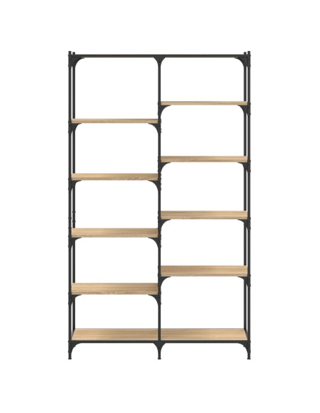Libreria Rovere Sonoma 100x32x170 cm Legno Multistrato e Ferro