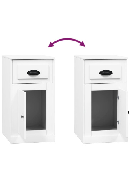 Mobiletto con Cassetto Bianco 40x50x75 cm in Legno Multistrato