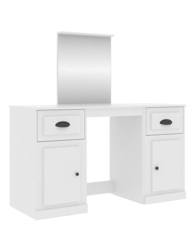 Toeletta con Specchio Bianco 130x50x132,5 cm