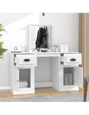 Toeletta con Specchio Bianco 130x50x132,5 cm