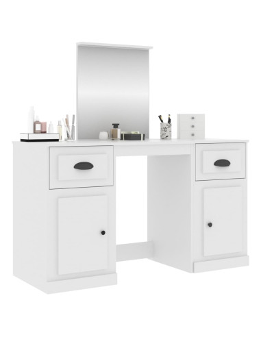 Toeletta con Specchio Bianco 130x50x132,5 cm