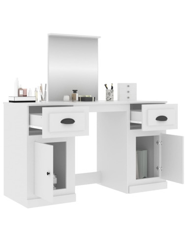 Toeletta con Specchio Bianco 130x50x132,5 cm