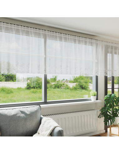 Tenda in Pizzo con tende Bianco 100 x 500 cm Poliestere